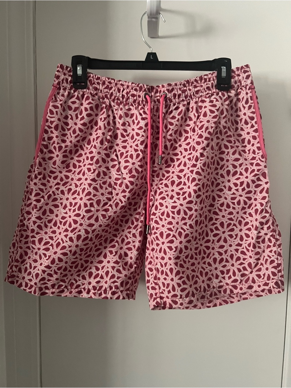 Mr.Swim Pink Floral-Pattern Athletic Drawstring Shorts